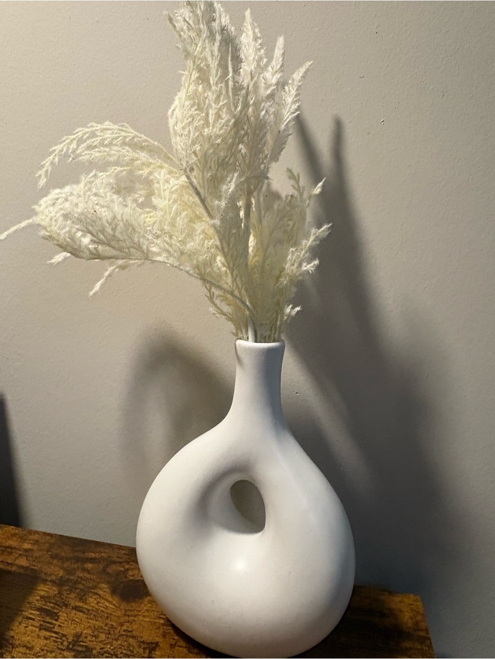 Minimalist White Ceramic Hole Vase by